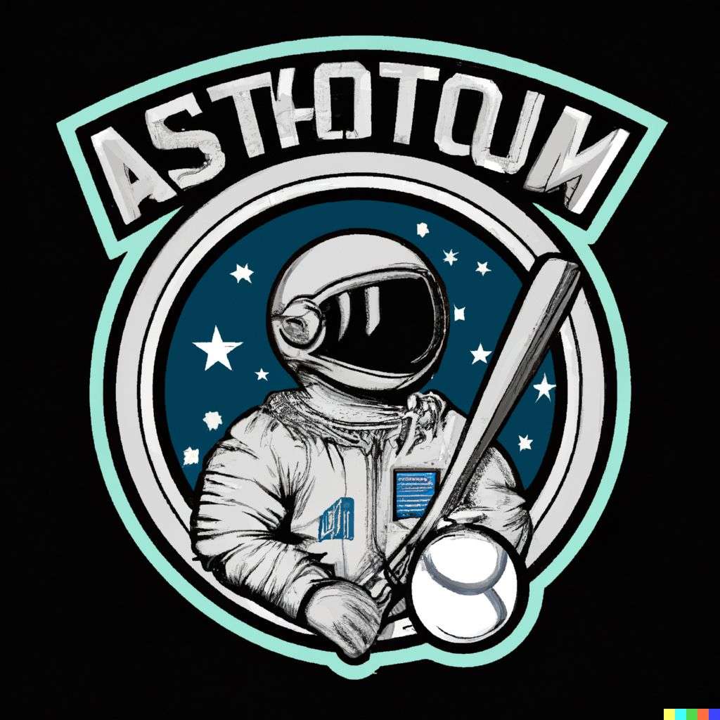 an astronaut, baseball team emblem design
